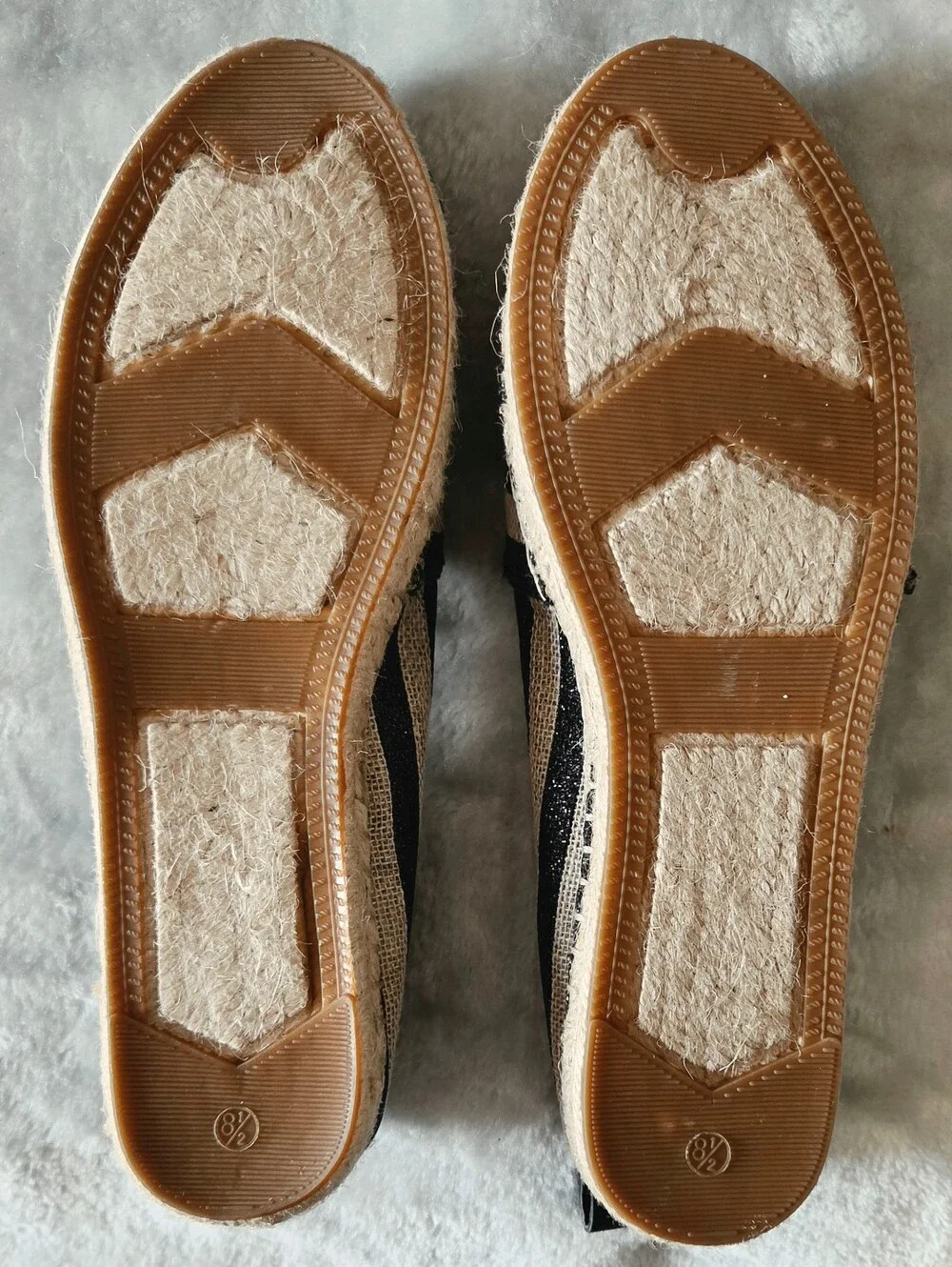 kate spade Striped Black and Natural Espadrille Flats